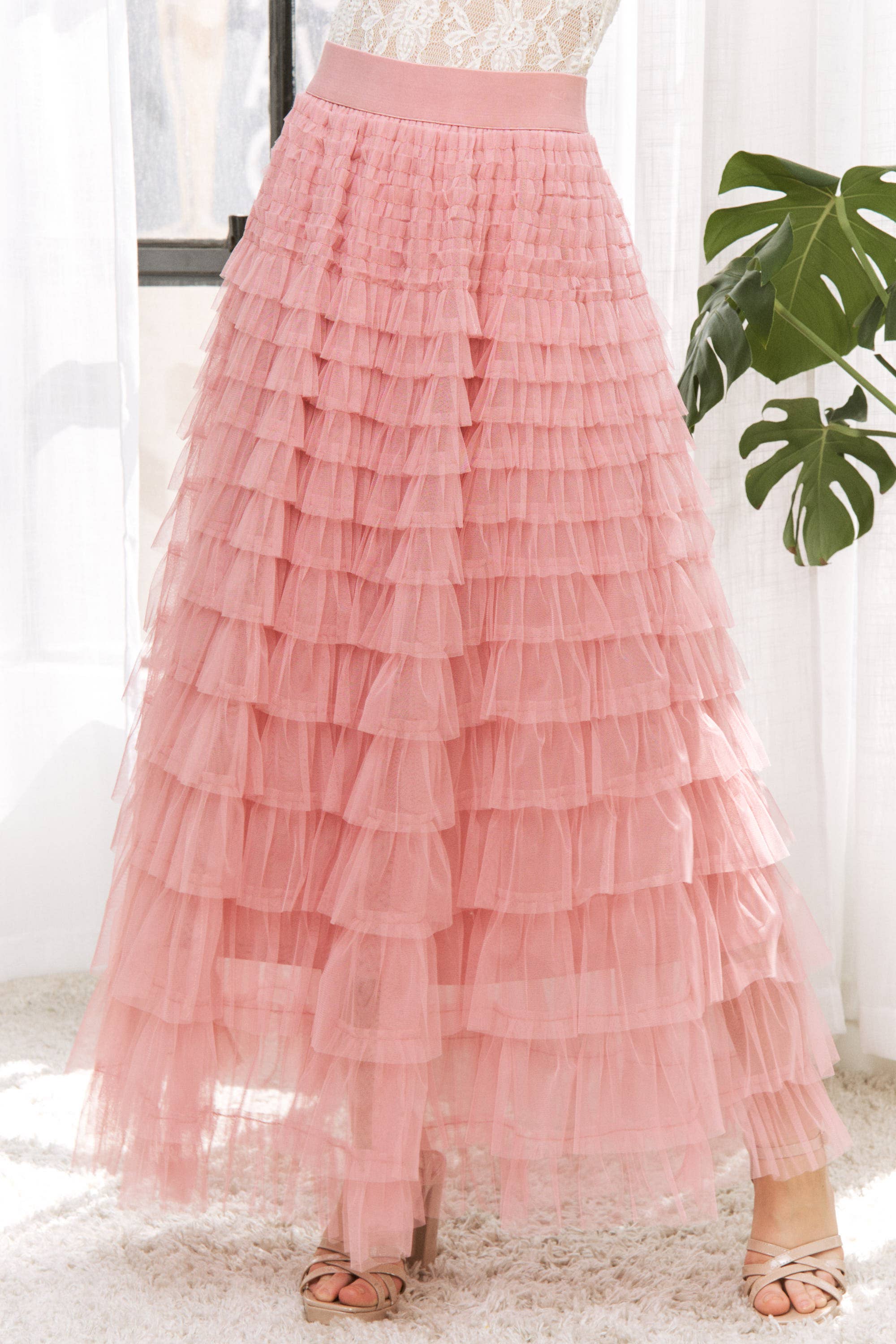 Sweet Generis - Wholesale Skirt - Women's - CASCADING TULLE MESH TIERED MAX SKIRT29