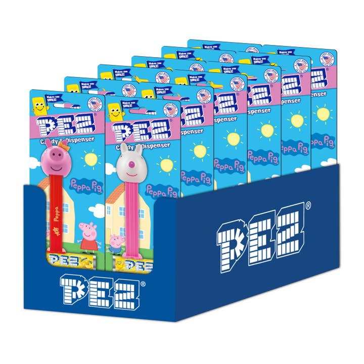 Grandpa Joe's Candy Shop - Wholesale Retailer Display - Food & Drink - Pez Blister Card - Peppa Pig, 12ct
