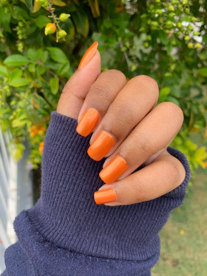 Happy Rudy Vegan Nail Polish - Wholesale Nail Polish - Groovy Baby | Vegan Nail Polish | Orange | Eco-Shimmer3