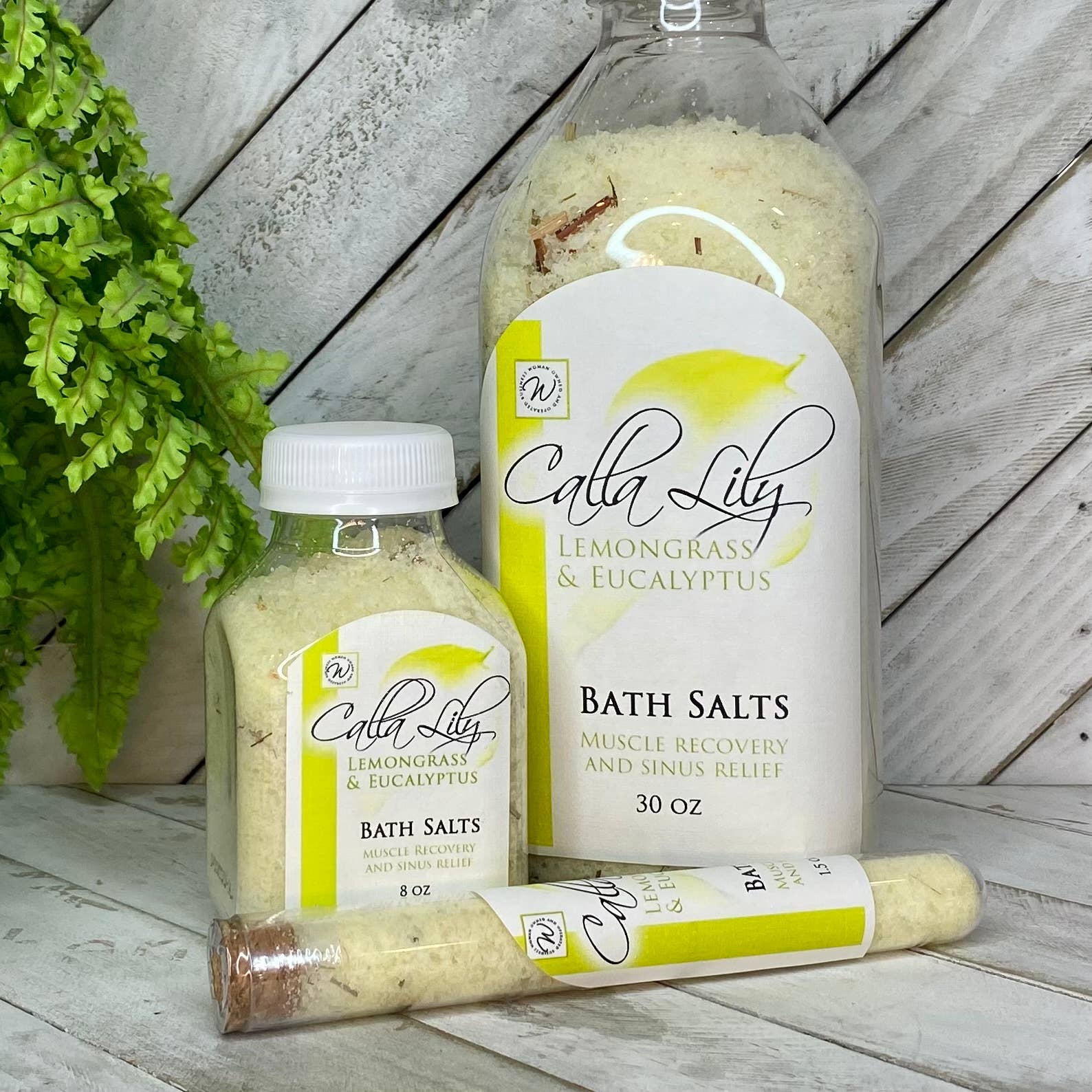 Calla Lily Cosmetics - Wholesale Bath Salts - Lemongrass Eucalyptus Soak Bath Salts0
