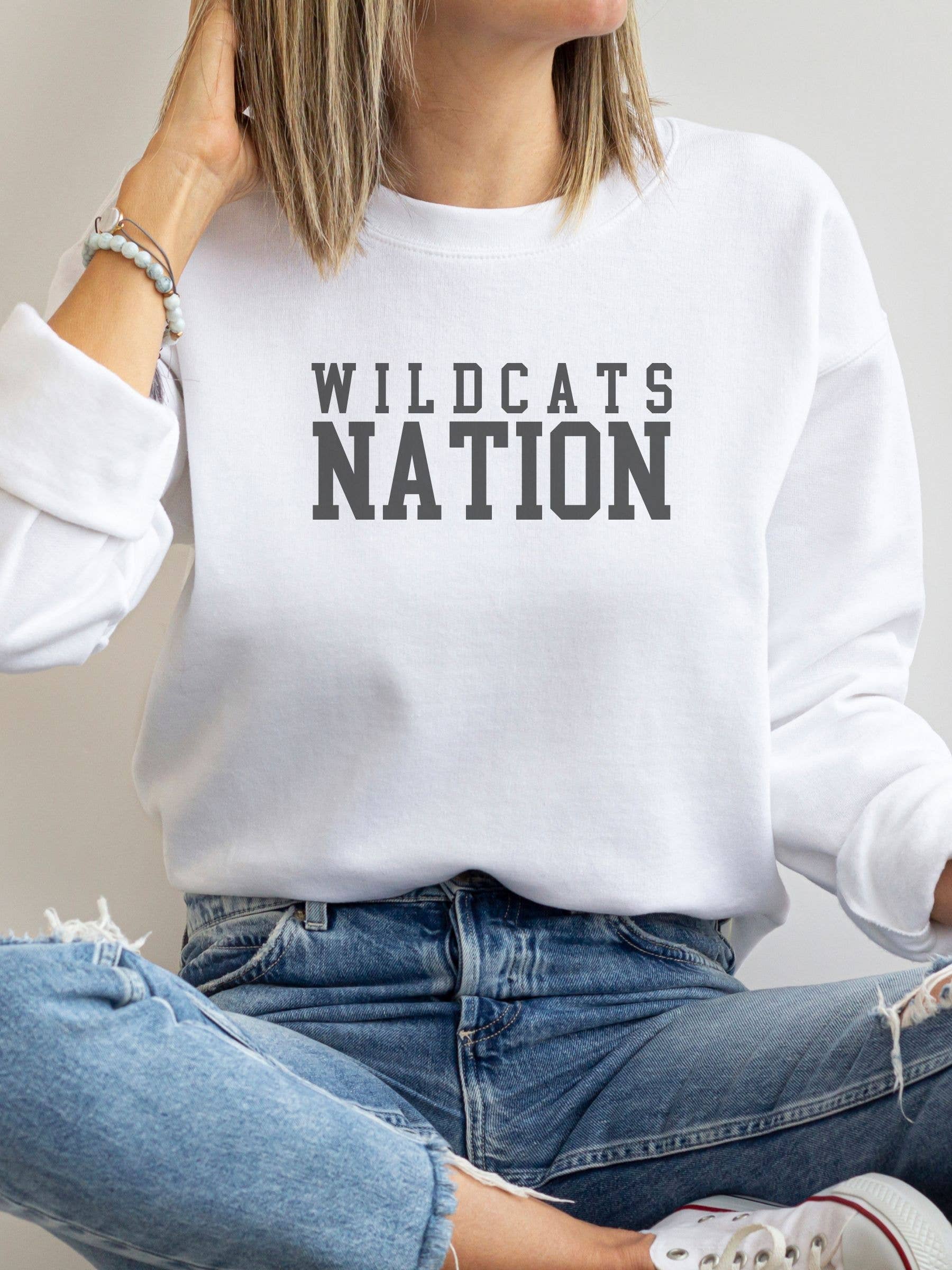 Fan Gear Central - Wholesale Graphic Sweatshirt - Women's - Custom School Mascot Graphic Sweatshirt Back to School0