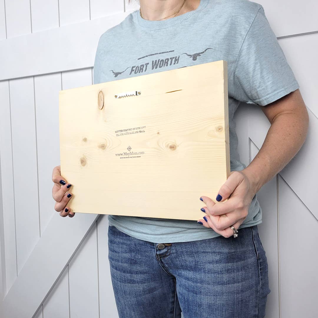 Map Mom - Wholesale Sign - Driftwood Directional Customized Plank Map 11x16 Inches Wood2