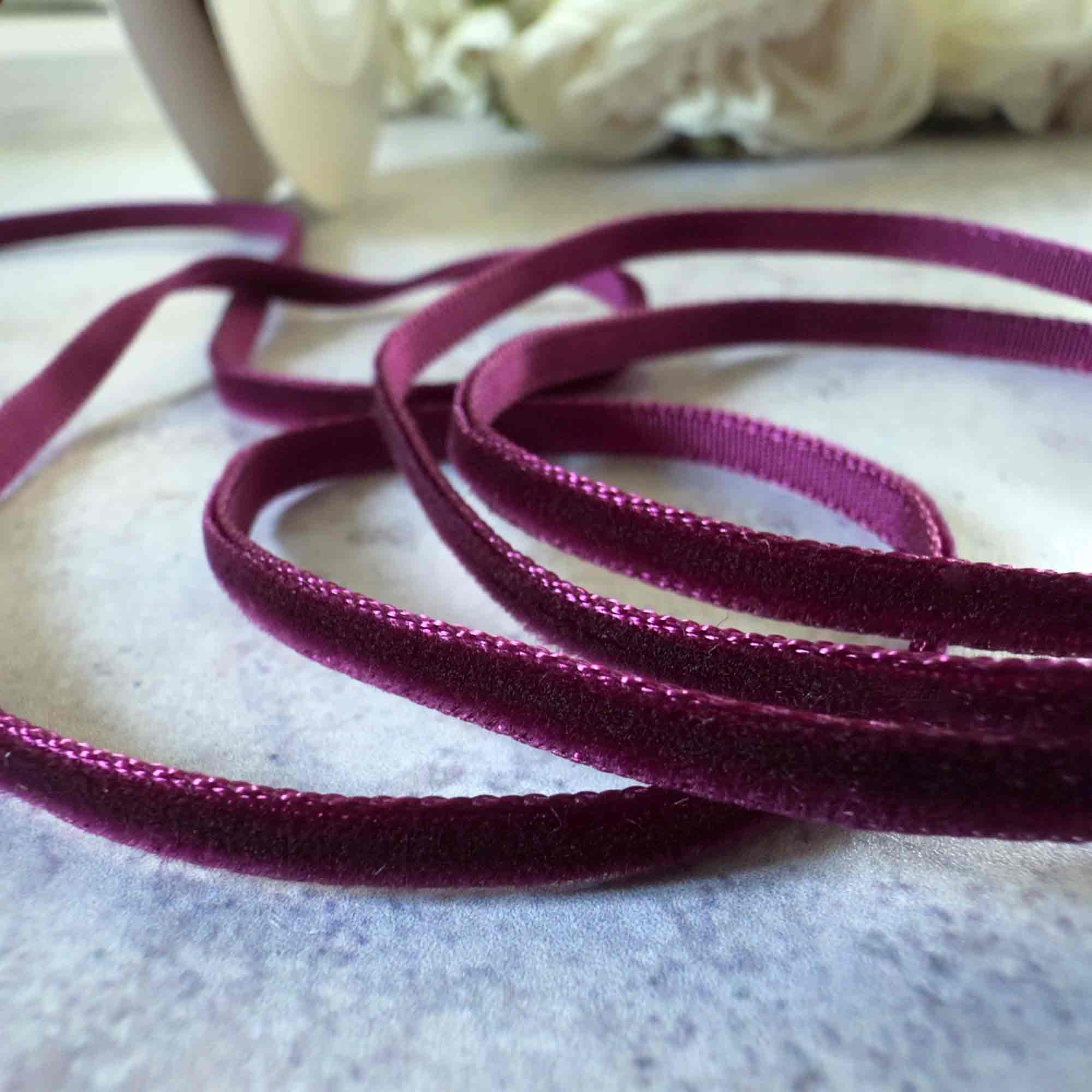 Imaginediy – Großhandel Band – Geschenke verpacken – Bordeaux Samtband - 3-Meter-Rolle0