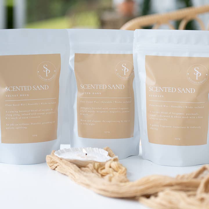 Scented Purpose - Wholesale Pillar candle - Scented & Unscented Sand Collection2