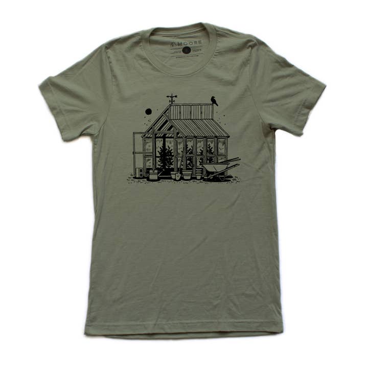 Moore Collection - Wholesale Screen Printed T-Shirt - Unisex - Greenhouse Tee-Heather Olive