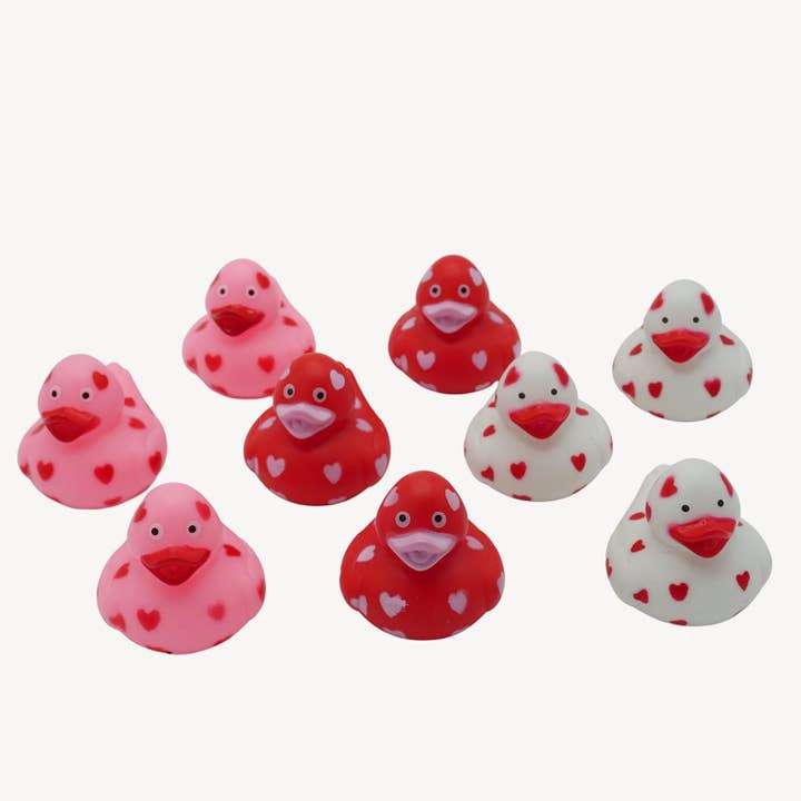 4E's Novelty - Wholesale Party Favor - 24 Valentine's Rubber Ducks - Heart-Themed Party Favors & Classroom Gifts