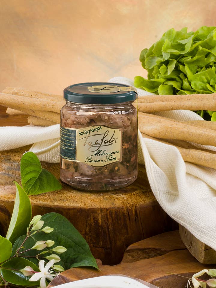 Spicy Eggplant Fillets 280g for wholesale by ANTICO PASTIFICIO TEALDI SRL (Tealdi)