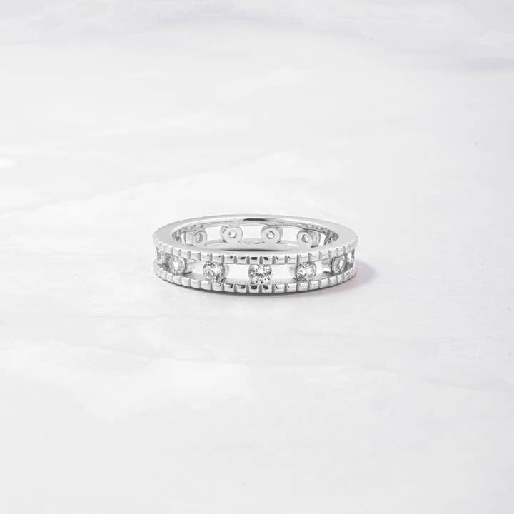 Sami Jewels - Vendita all'ingrosso Anelli multipietra - Anello Double Eternity con borchie