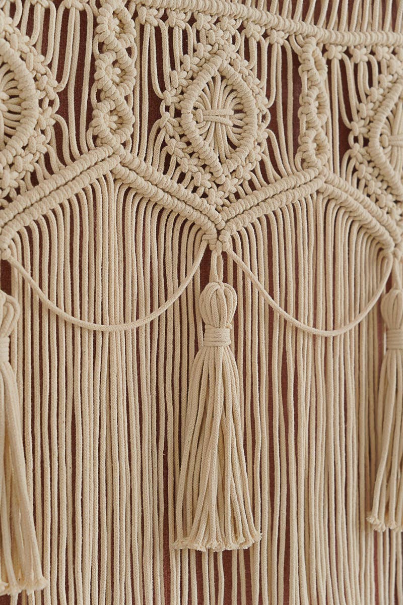 BeanDaikon – wholesale Kappa – Macrame tofs fönstervalansgardin C1310