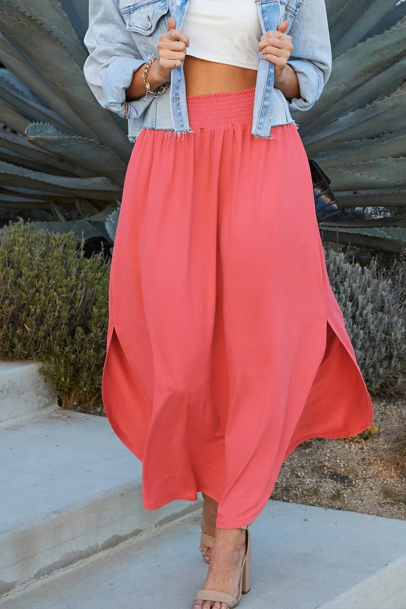 NINEXIS - Wholesale Skirt - Women's - CWBLS041-P_PLUS SIZE SMOCKING WAIST MAXI SKIRT15