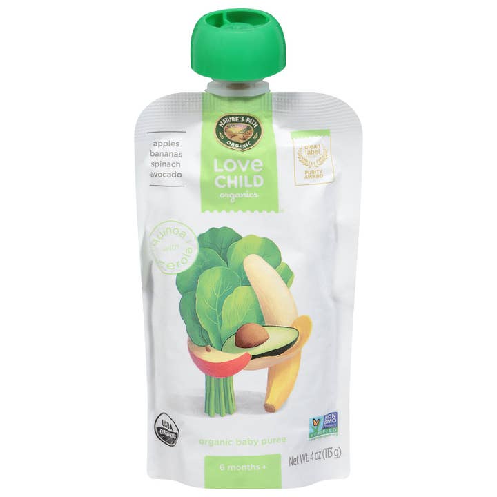 Love Child Organics Apple Banana Spinach Puree 12-Pack for wholesale by Everyday Supply Co