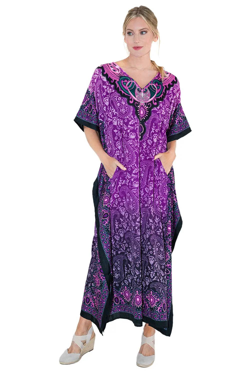 Miss Lavish London - Wholesale Kaftan - Women's - Women Long Kaftan Summer Caftan Dress, 4 Colors S-3XL, 1012