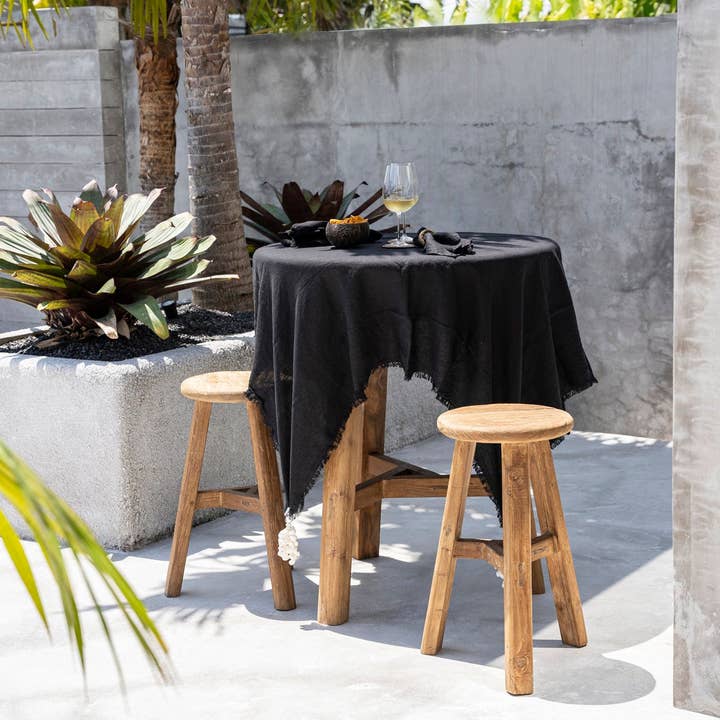 Bazar Bizar Living - Wholesale Tablecloth - The Linen Tablecloth - Black - 150x1501