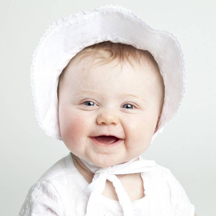 Huggalugs - Wholesale Sun Hat - Kids - Bow Eyelet Baby Sunbonnet
