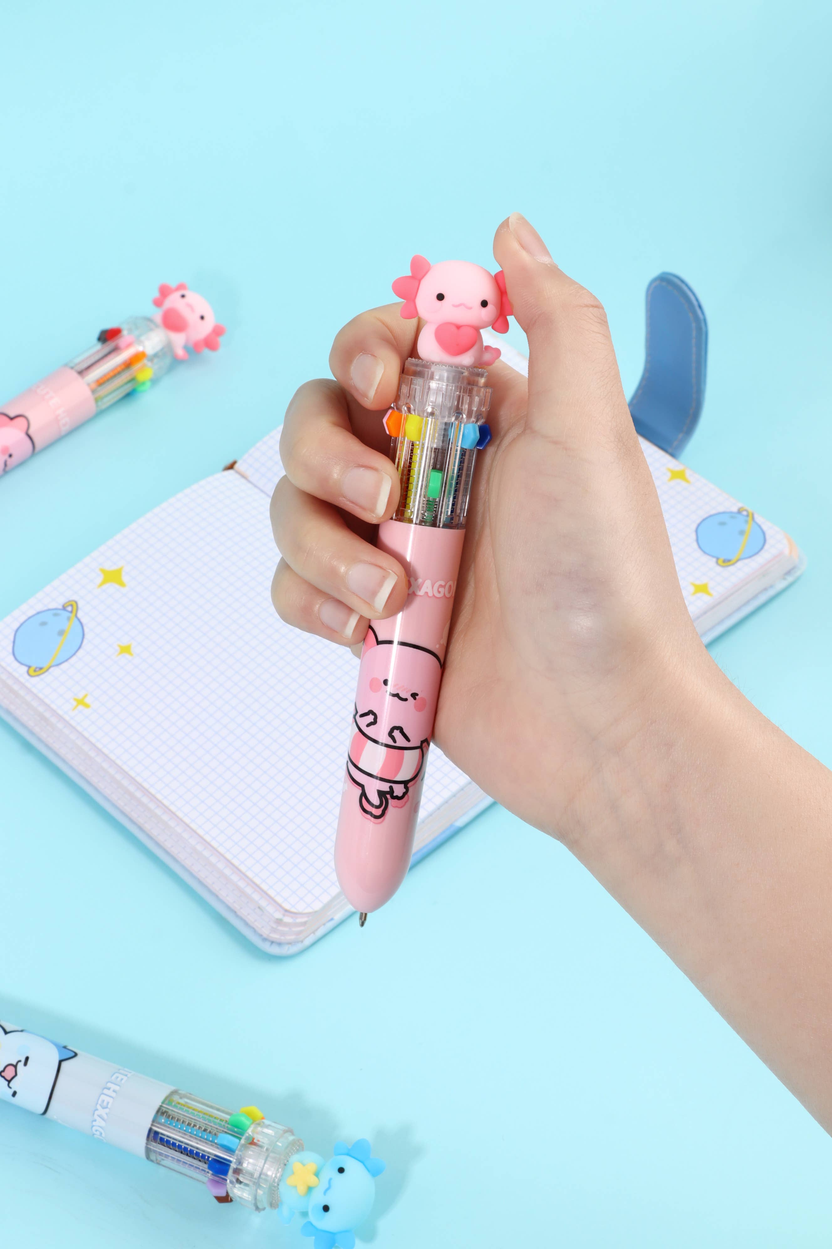 BCmini - Wholesale Pen - 23035 Axolotl 10-Color Retractable Ball Pen-3620