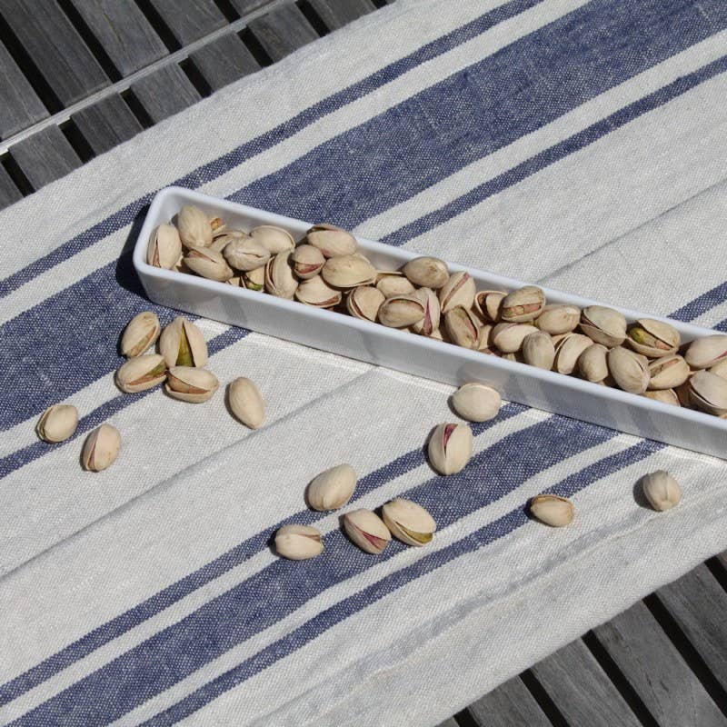 LinenCasa - Wholesale Hand Towel - Linen Hand Towel – Stonewashed – Grey with Blue Stripes11