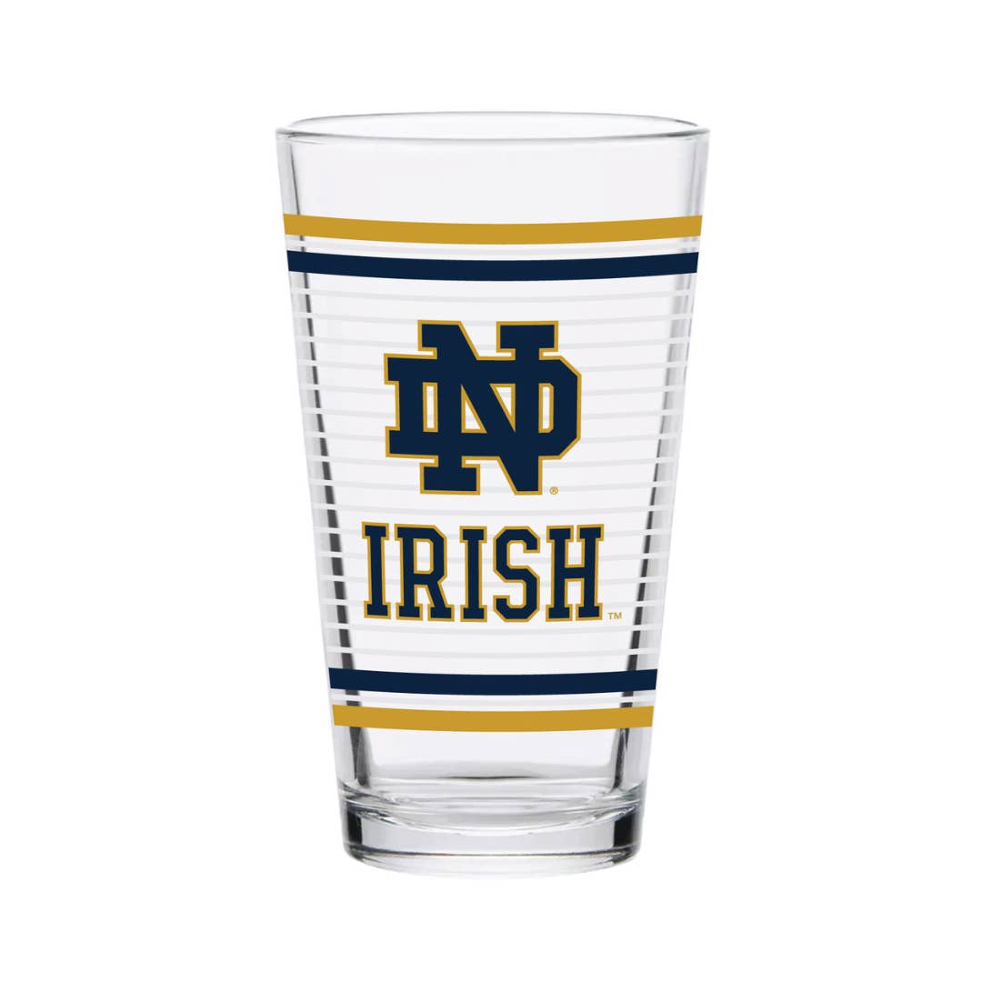 Indigo Falls - Wholesale Beer Glass/Mug - 16oz Notre Dame Fighting Irish Ring Pint Glass