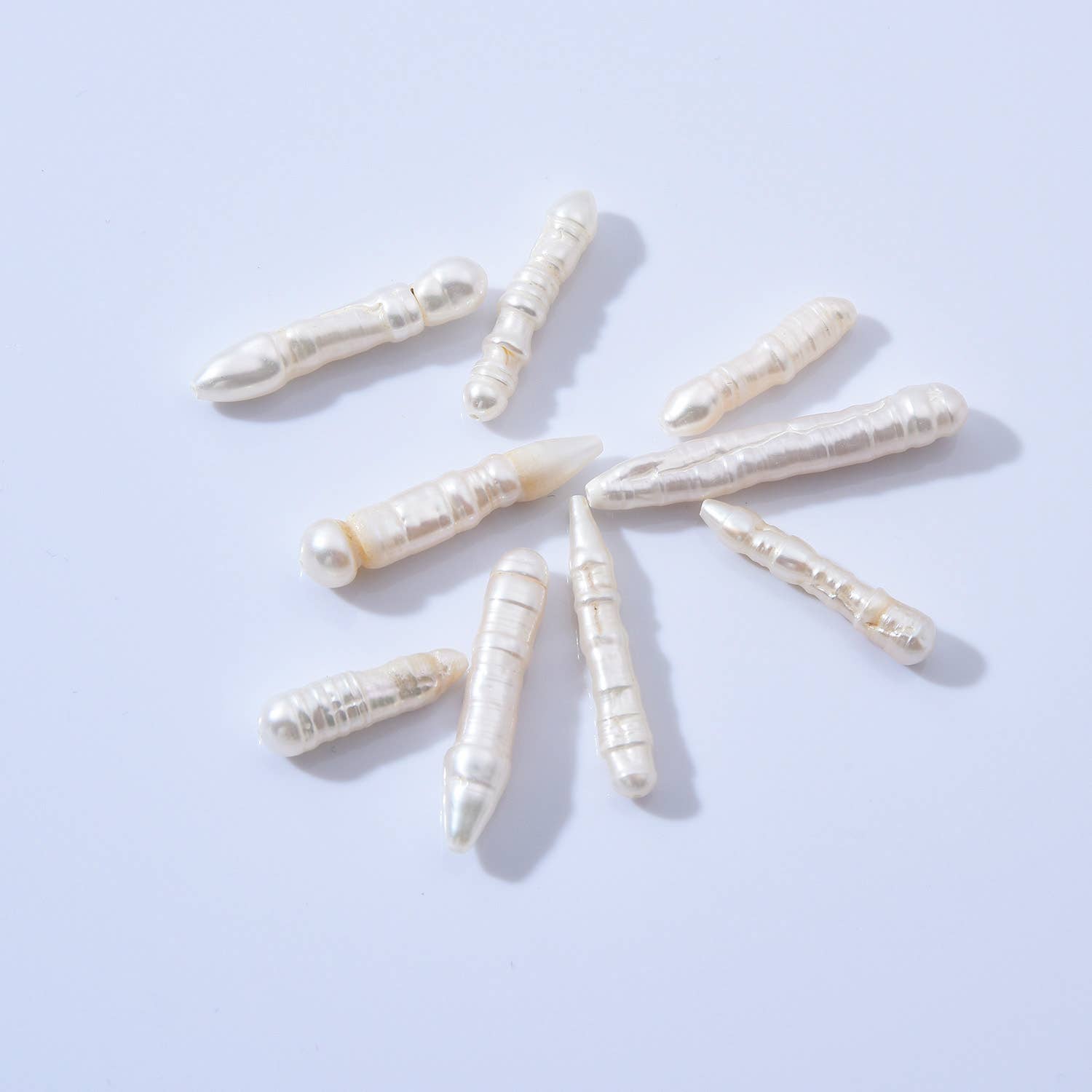 Beads Creation - Wholesale Beads - Top to Bottom Drill Pearl Bead Toothpick Pillar Pearl FWP0112