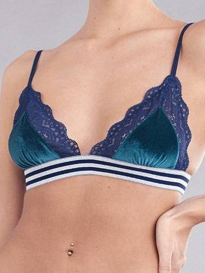 Green Velvet Triangle Bra for wholesale by Caramì