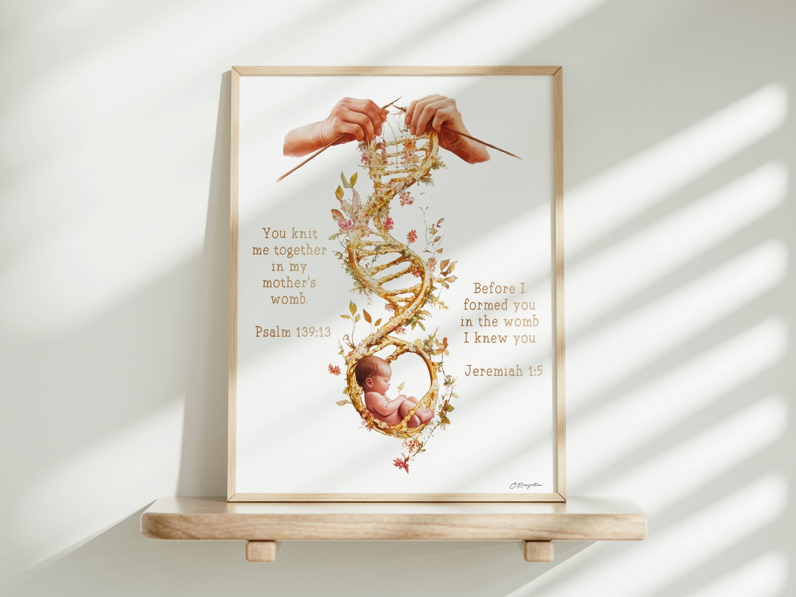 The Painted Gospel - Venta al por mayor Ilustración - You Knit Me Together | Lámina artística firmada hecha a mano6