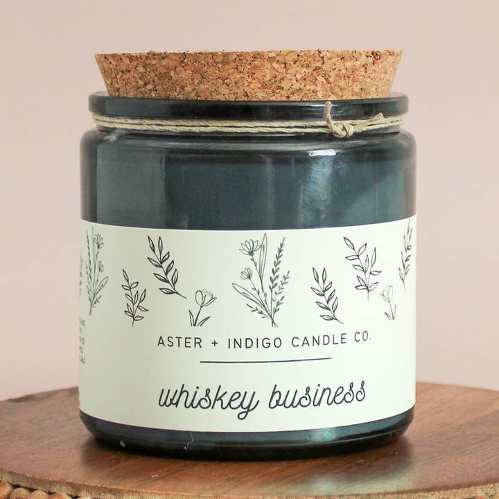 Whisky Business | Bougie au soja pour la vente par Aster + Indigo Candle Co.