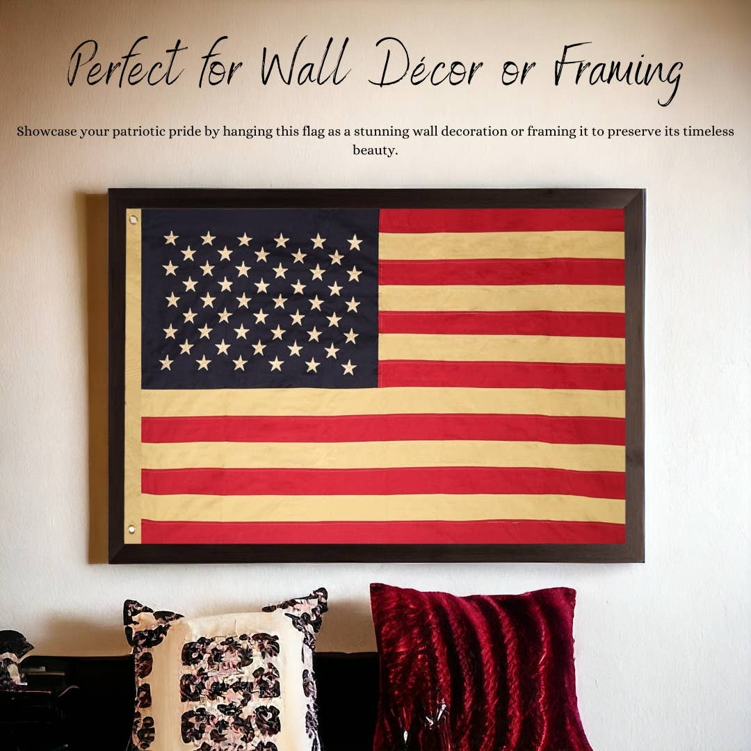 Valor Home Goods - Vente Drapeaux - Drapeau américain vintage lavé de style ferme 60"x36" 100% coton5