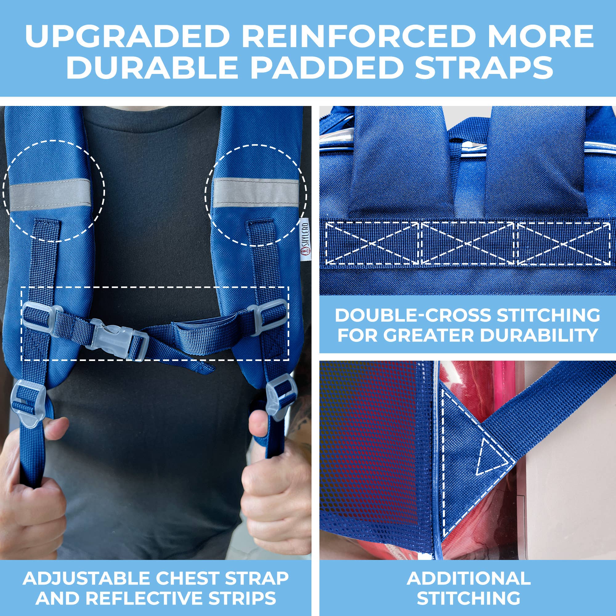 Rhino bleu Sac à dos transparent pour l'école XL | Top YKK® Zip | Blue Rhino en vente sur Faire6