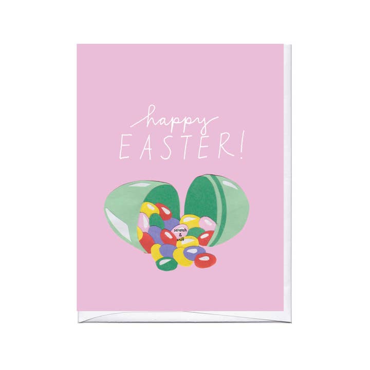 La Familia Green - Wholesale Easter Card - Scratch & Sniff Jelly Beans Easter Greeting Card0