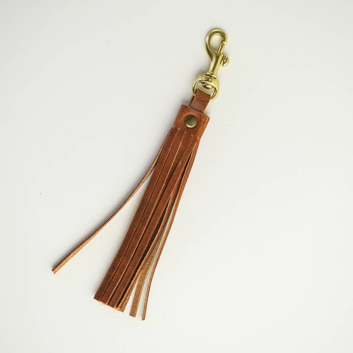 Llavero con borla, color tostado inglés para venta al por mayor de Choice Goods Co.