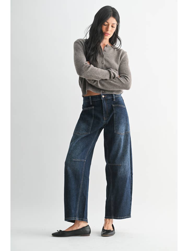 Just USA Jeans - Wholesale Jeans - Women's - JP413 - DK - Patch Pocket Barrel1