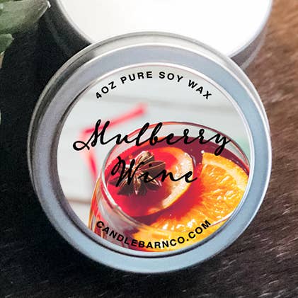 VIN DE MÛRIER | BOÎTE DE 4 oz | AUTOMNE | Bougie de soja 100% pure pour la vente par Timber Oak Candles