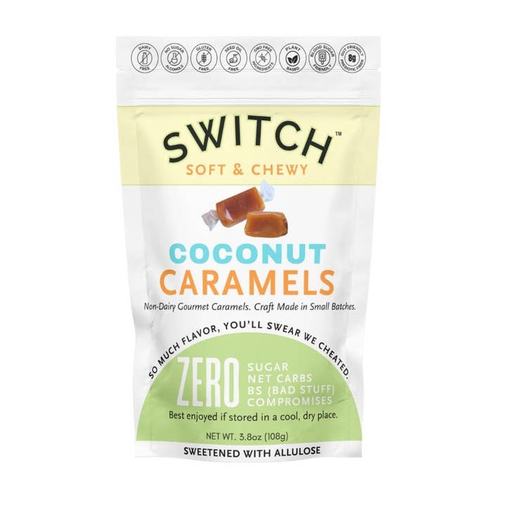 SWITCH® Coconut Caramels - 3.5oz Bag for wholesale by SWITCH® (Scrummy Sweets Co.)