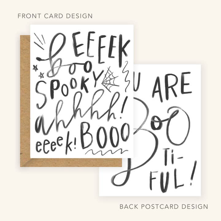 Spooky Halloween Eco-Friendly Card + You are Boo-tiful for wholesale by Golden Beam Co.