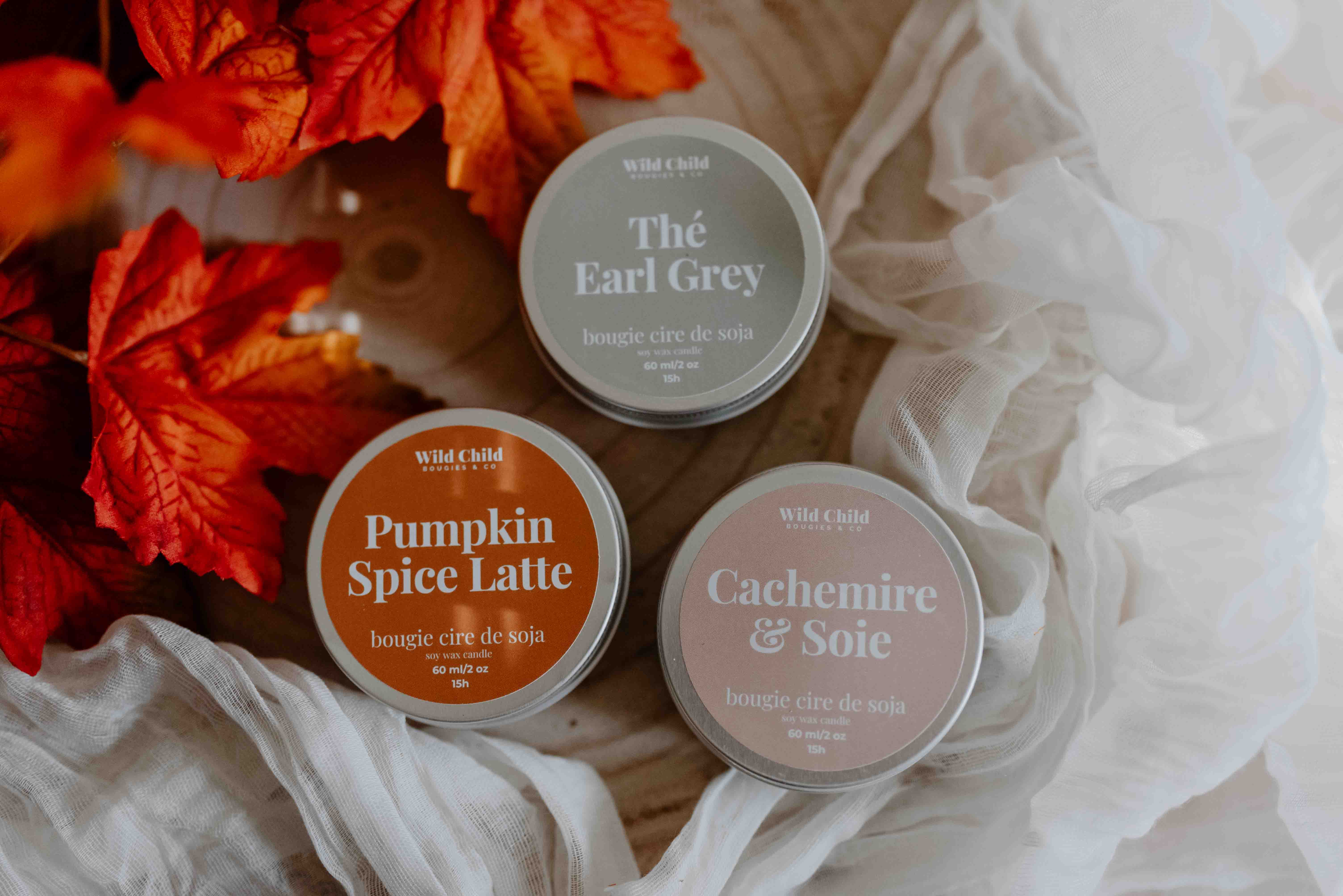 WILD CHILD Bougies & Co - Wholesale Jar/Filled Candle - “Pumpkin Spice Latte” - Natural scented candle - 15h4