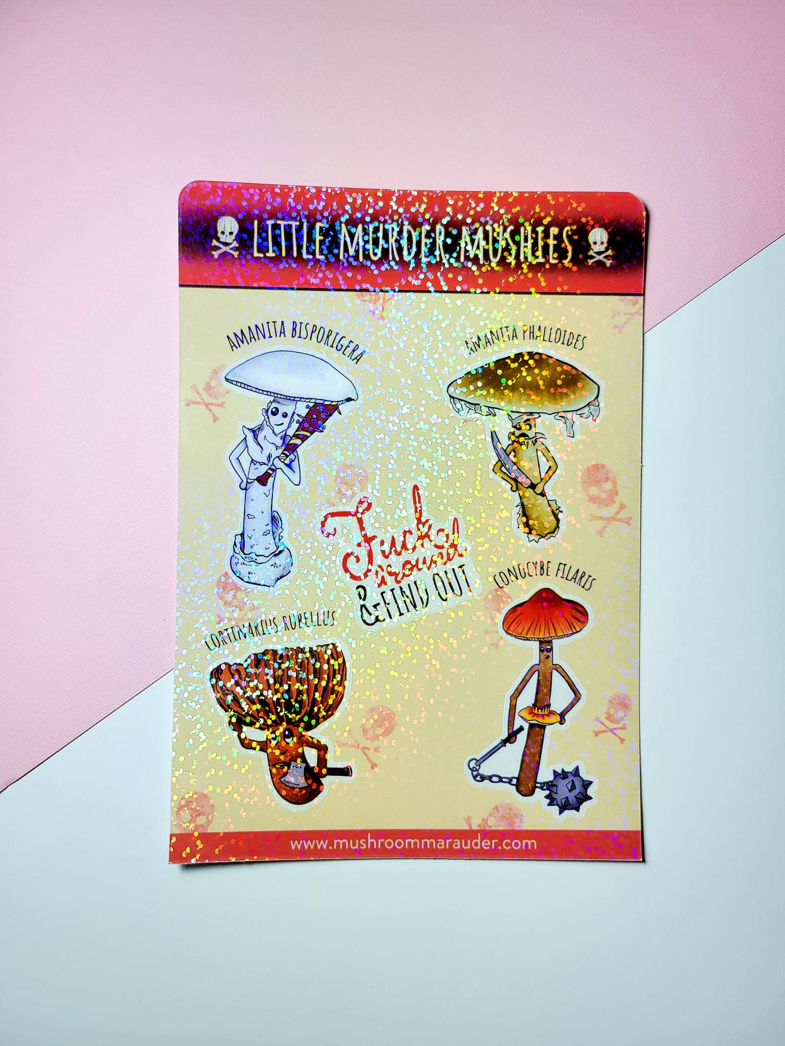 Mushroom Marauder – Großhandel Aufkleber – Little Murder Mushies | Stickerbogen mit 4 Tödlichen Pilzen1