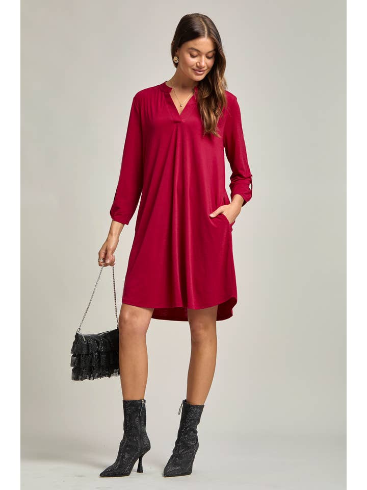 Dear Scarlett - Wholesale Dress - Women's - Solid A line 3/4 Sleeve Dress16