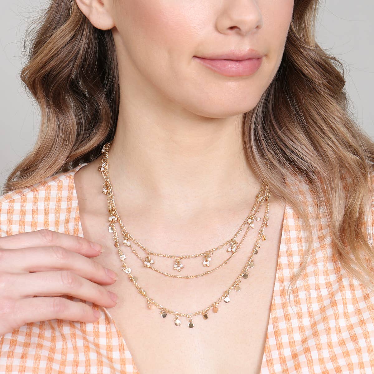 MYS Wholesale Inc - Wholesale Link & Chain Necklace - Three Layered Small Chain Necklace2