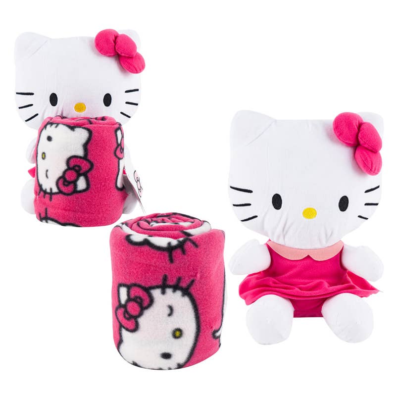 Deluxe Import Trading - Venta al por mayor Mantas de sofá - Juego de Personaje & Manta de Hello Kitty 2 Piezas0