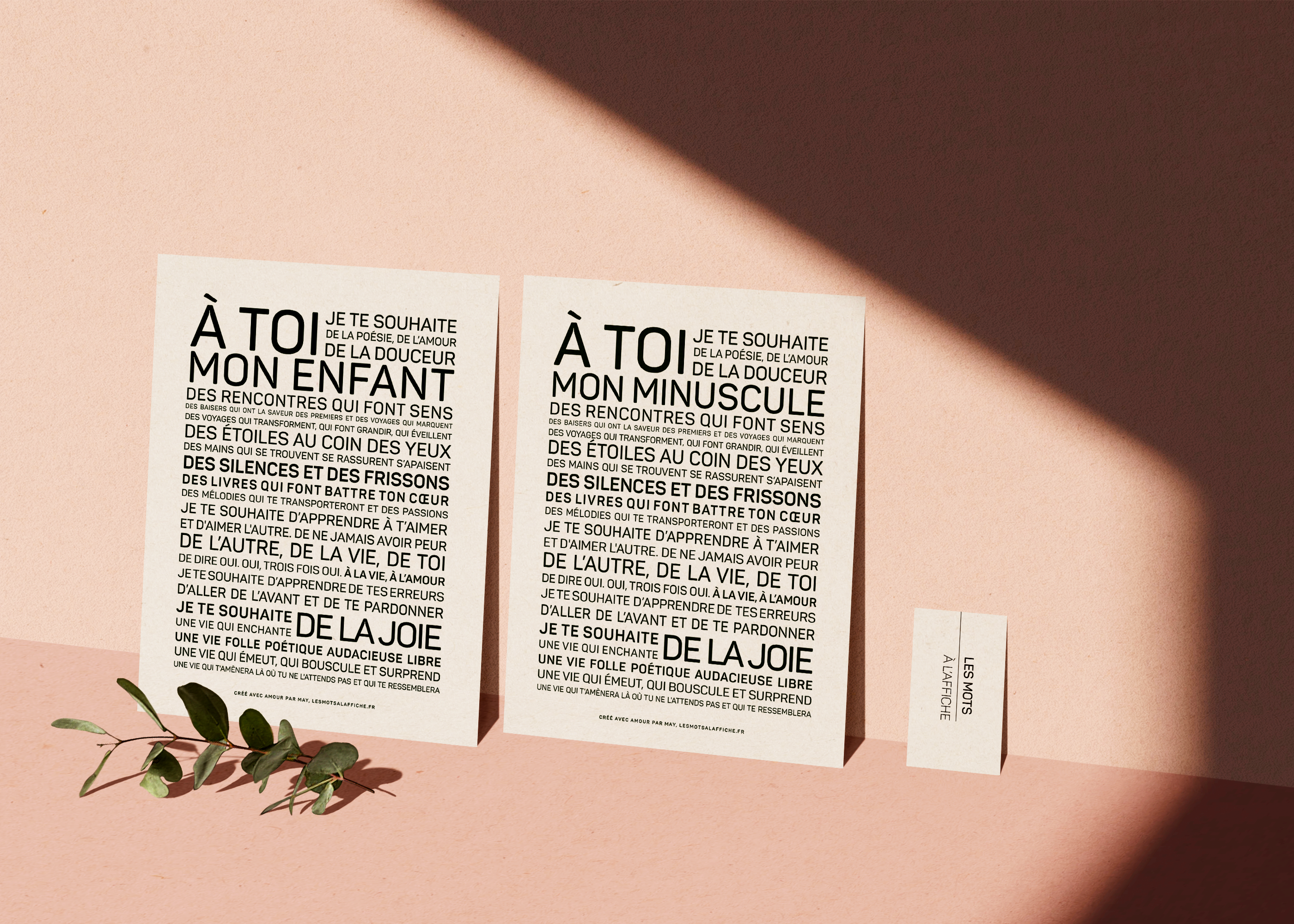 LES MOTS A L'AFFICHE – wholesale Poster – Till Dig, Mitt barn affisch2