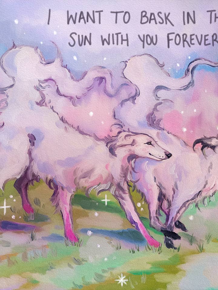 Sonnenbadende Barsoi-Drucke! für den Großhandel von Shelby DeGarmo Art