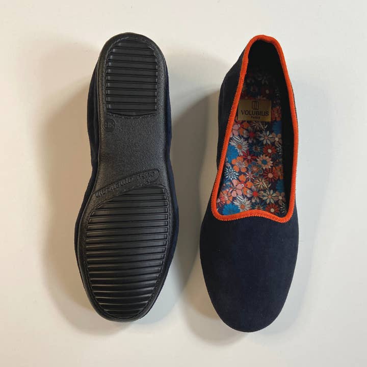 VOLUBILIS PARIS - Wholesale Slippers - Women's - LIV Orange Botanique leather slipper0