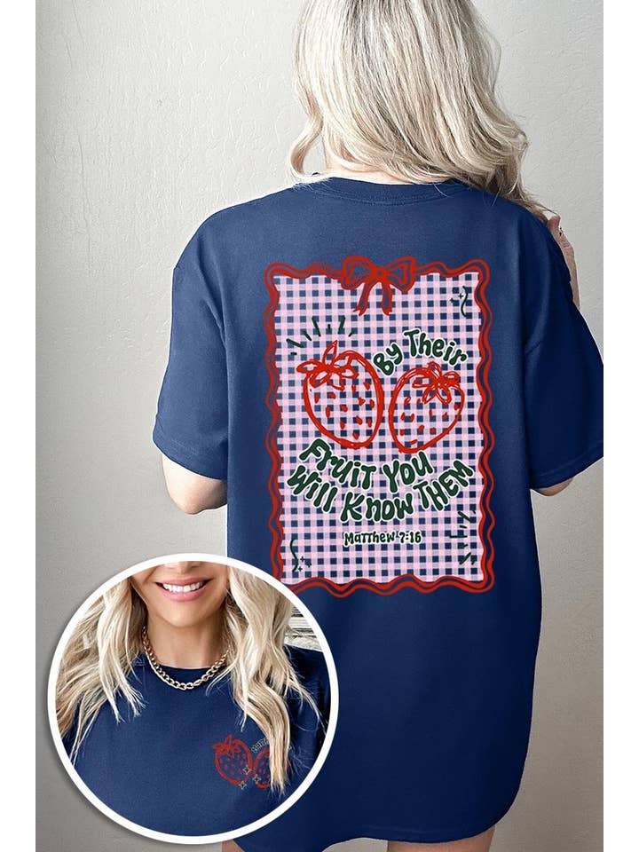 COLORBEAR - Vendita all'ingrosso Maglietta stampata - Donna - Maglietta in cotone pesante con grafica di fragole By their Fruit9