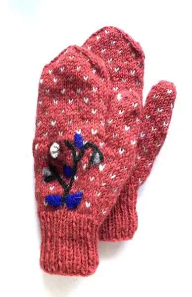 Ganesh Himal Trading - Wholesale Mittens - Women's - Wool Knit Tik Tik Mitten, fleece lined2
