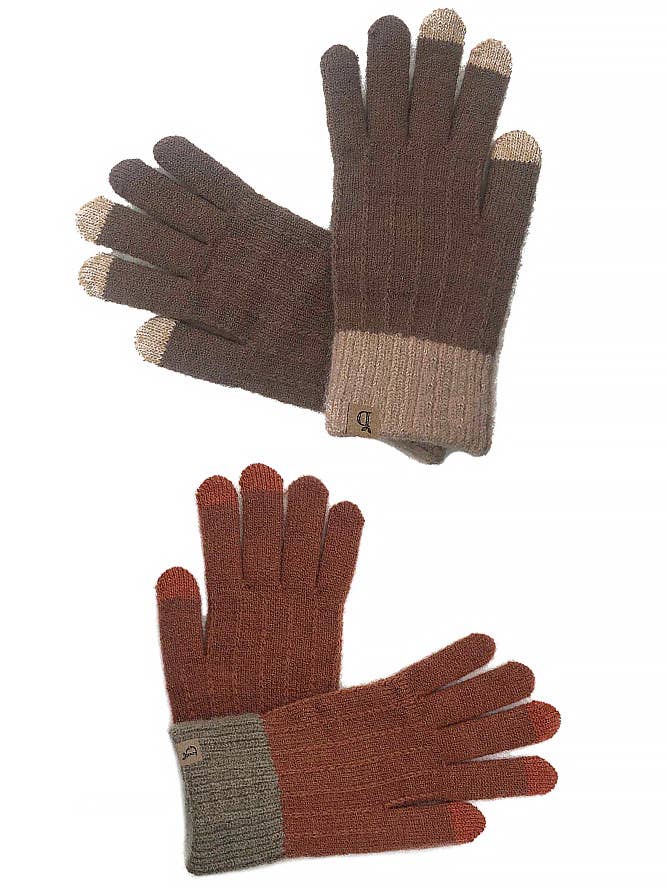 Textured Knit Touch Winter Gloves for wholesale by Hana