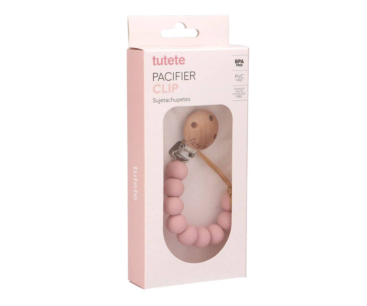 Tutete - Wholesale Pacifier Clip - Baby - Pure Pink Silicone Pacifier Clip1