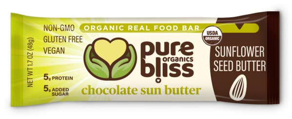 Pure Bliss Organics - Wholesale Snack bar - Chocolate Sun Butter Nut Free - 1.7oz