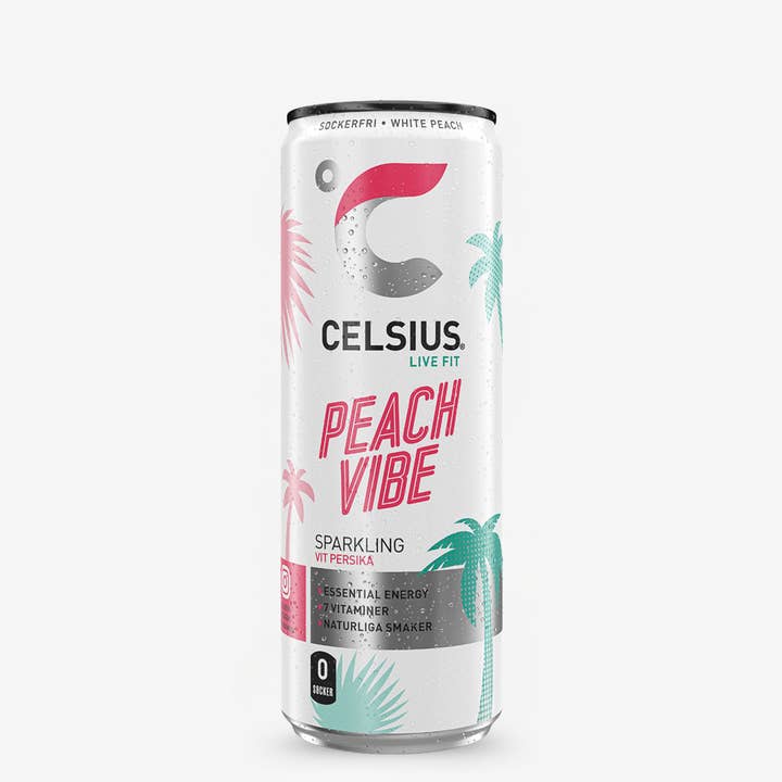 CELSIUS Peach Vibe pack de 24 pour la vente par Nordic Refreshment