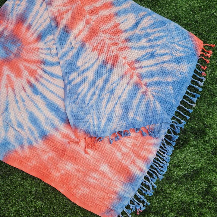 EBRU Home – wholesale Throw blanket – 4 WAFFLE THROW/ Blanket , Assorted Tie-Dye Waffle Towel15