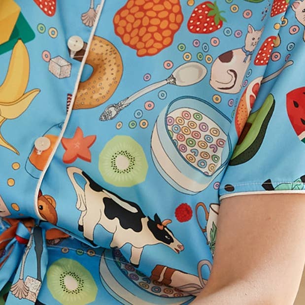 Little Trendy - Wholesale Sleepwear Set - Women's - Women's Lounge clothes Short-sleeved silk pajamas