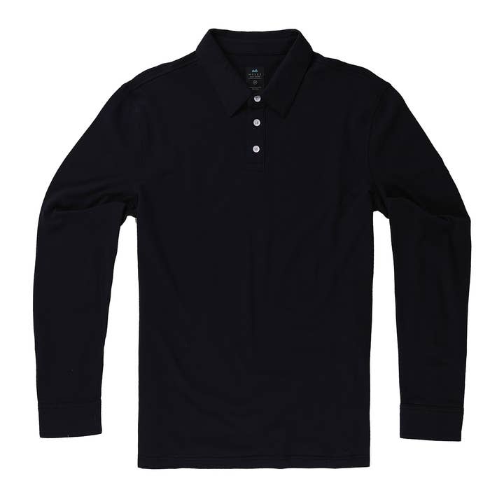 Tour Polo Long Sleeve in Deep Sea for wholesale by Myles Apparel